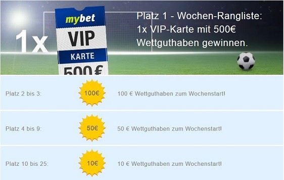 Sommerwetter Wochenrangliste Mybet