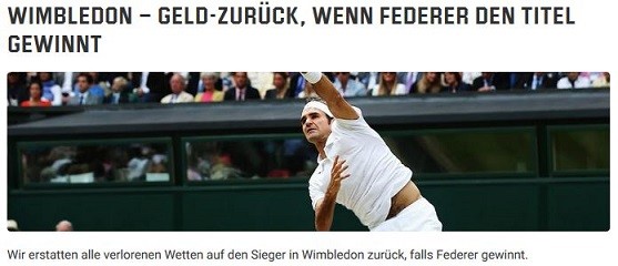 Wimbledon Moneyback bei Unibet