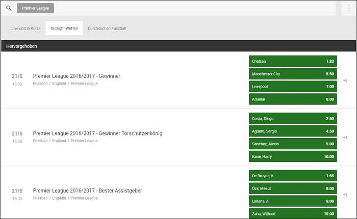 Fußballwetten von Unibet Unibet Fußball Langzeitwetten