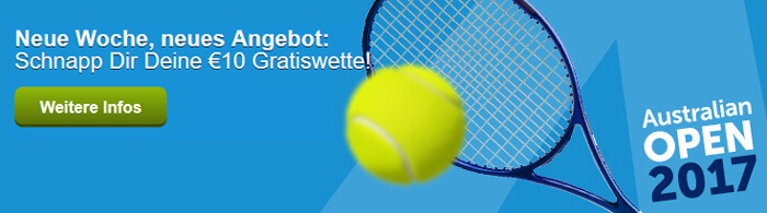 10 Euro Gratiswette zu den Australian Open bei ComeOn