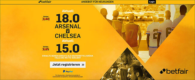 Bild zum Betfair Quotenboost bei Arsenal gegen Chelsea