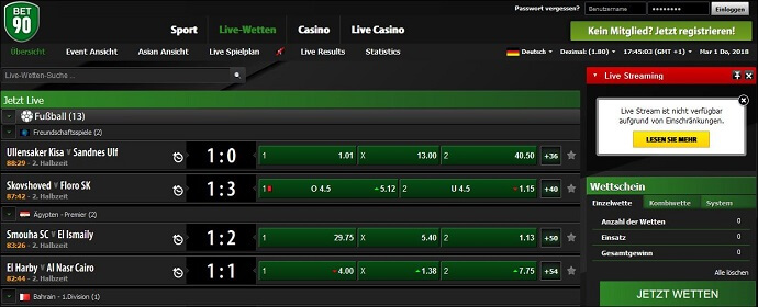 Bet90 Livewetten