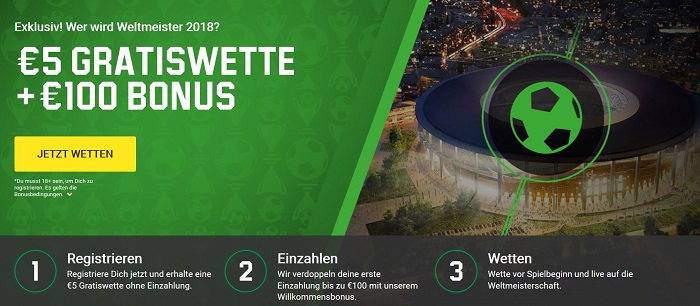 Unibet WM 2018 Gratiswette