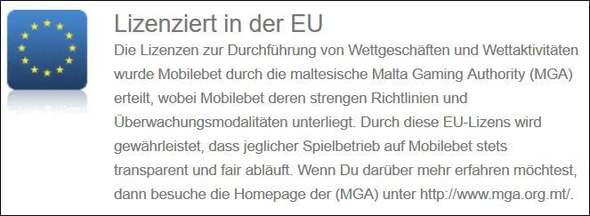 Mobilebet verfügt über eine Lizenz auf Malta Mobilebet Sicherheit