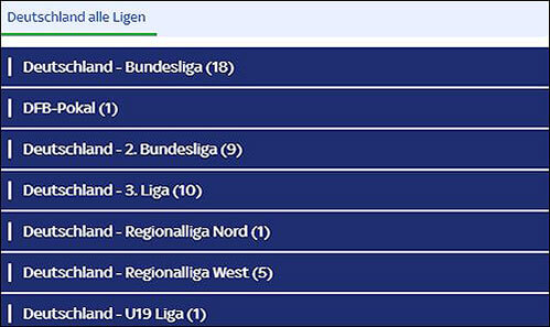 Screenshot Sky Bet Fussball Deutschland