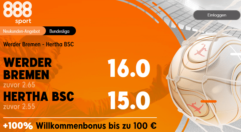 888Sport Quotenboost zu Bremen - Hertha