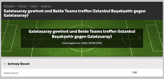 Betway Galatasaray - Basaksehir Quotenboost