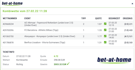 Sportwetten Abräumer der Woche 8