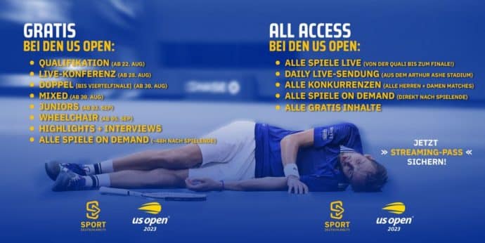 sportdeutschland.tv us open 2023 übertragung kosten