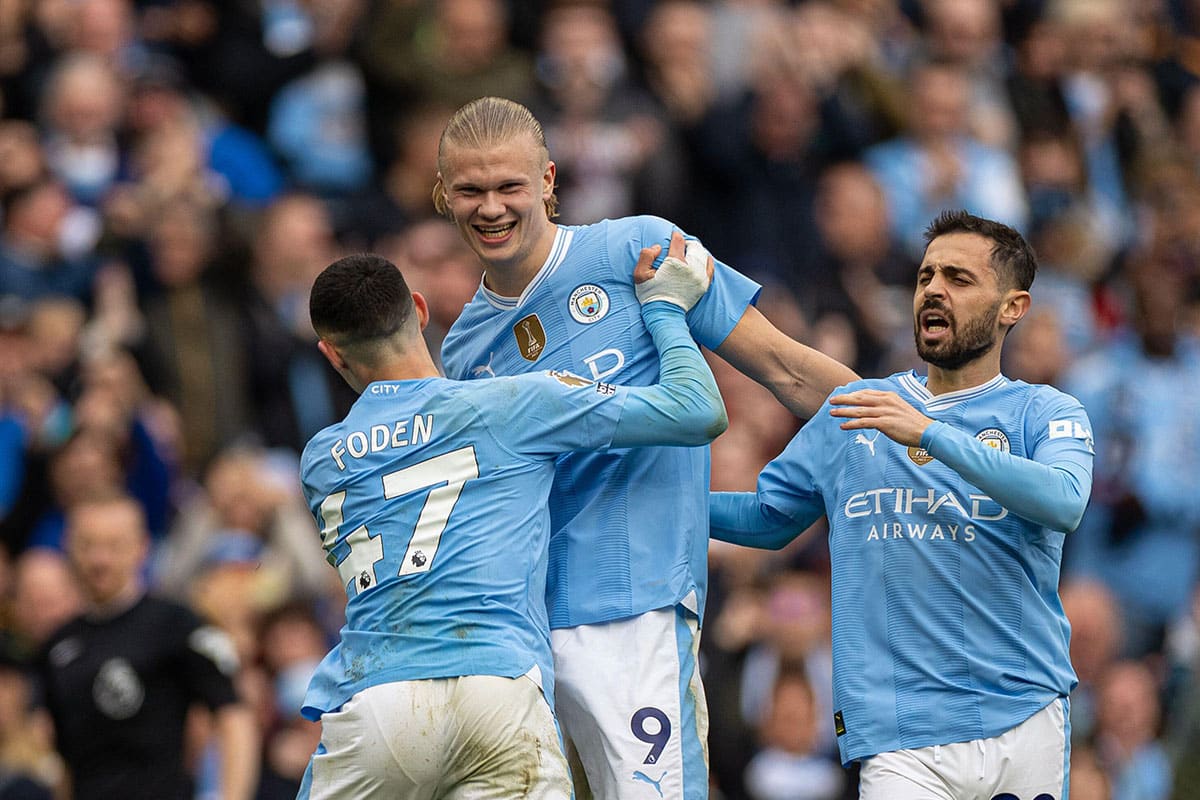 Manchester City West Ham Tipp Bild zeigt Erling Haaland (© Xinhua / Alamy Stock Photo)