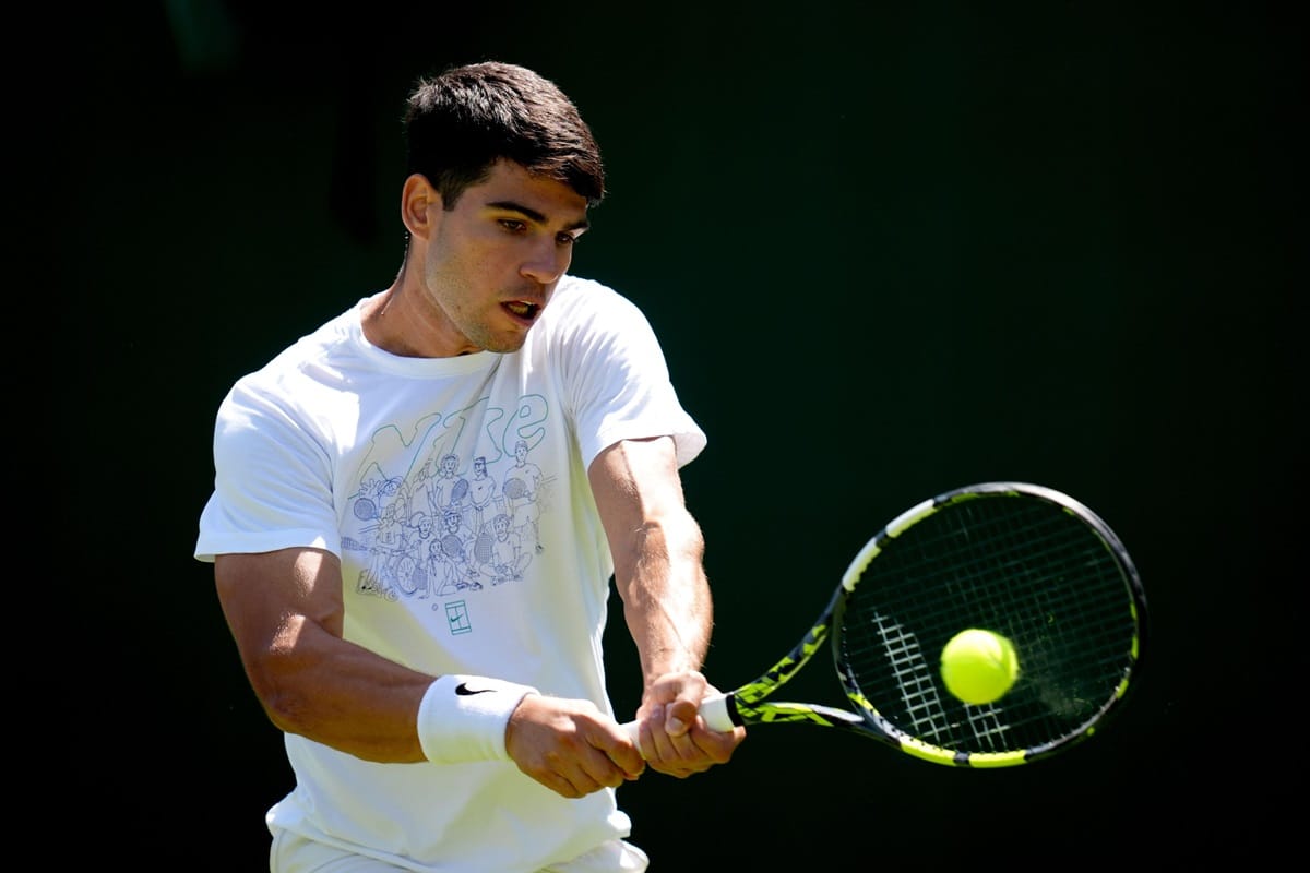 Wimbledon Tipps heute 01.07. Bild zeigt Carlos Alcaraz. (© PA Images / Alamy Stock Photo)