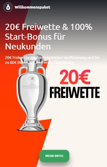 Betano: 20€ Freiwetten