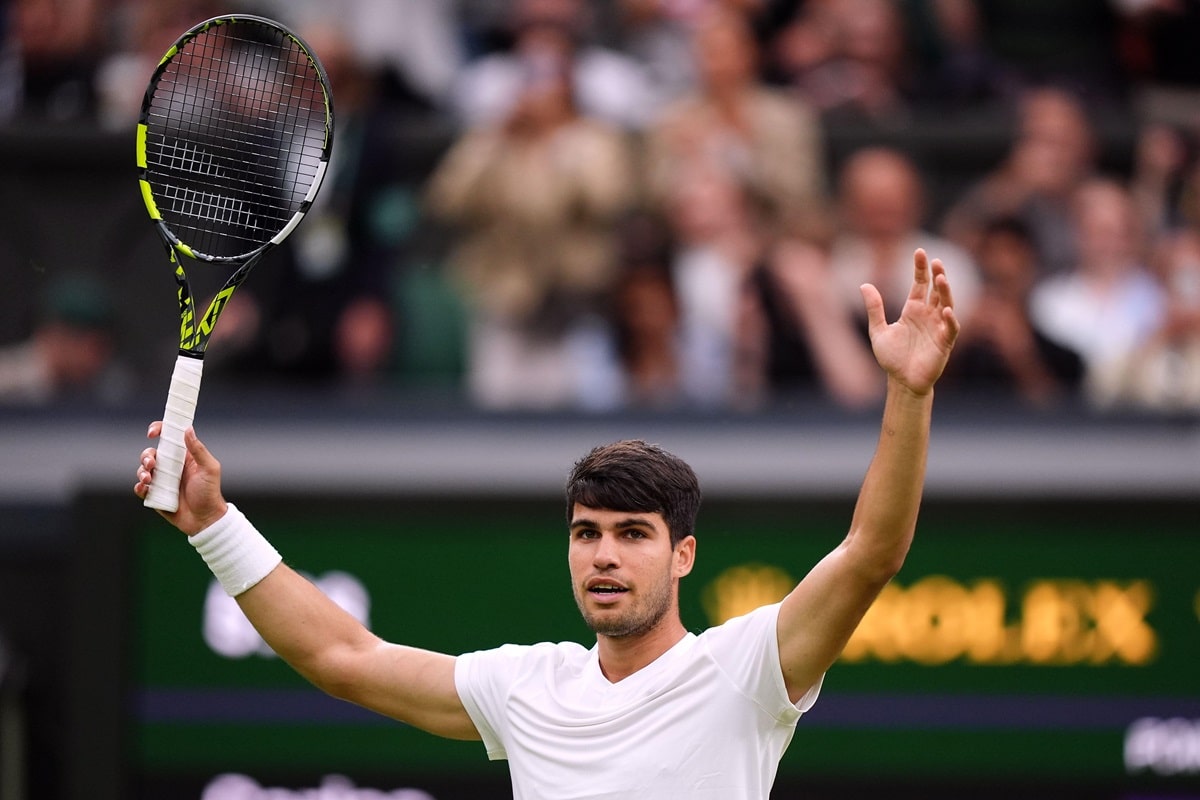 Wimbledon Tipps heute 07.07. Bild zeigt Carlos Alcaraz (© LaPresse / Alamy Stock Photo)