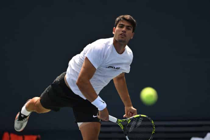 US Open Tipps heute 29.08. Bild zeigt Carlos Alcaraz (© MediaPunch Inc / Alamy Stock Photo)