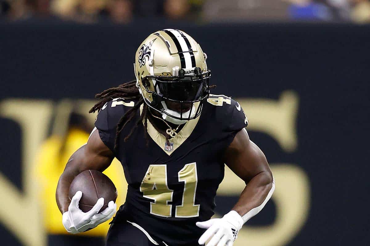 NFL Week 3 2024 Bild zeigt Alvin Kamara / New Orleans Saints