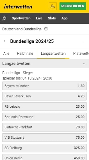 Interwetten Bundesliga Meisterwette