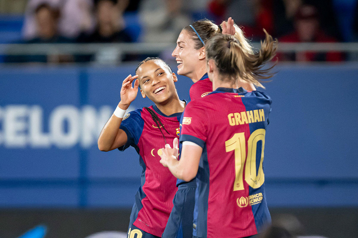 FC Barcelona St. Pölten Bild zeigt Barca-Torjubel © ZUMA Press Inc / Alamy Stock Photo