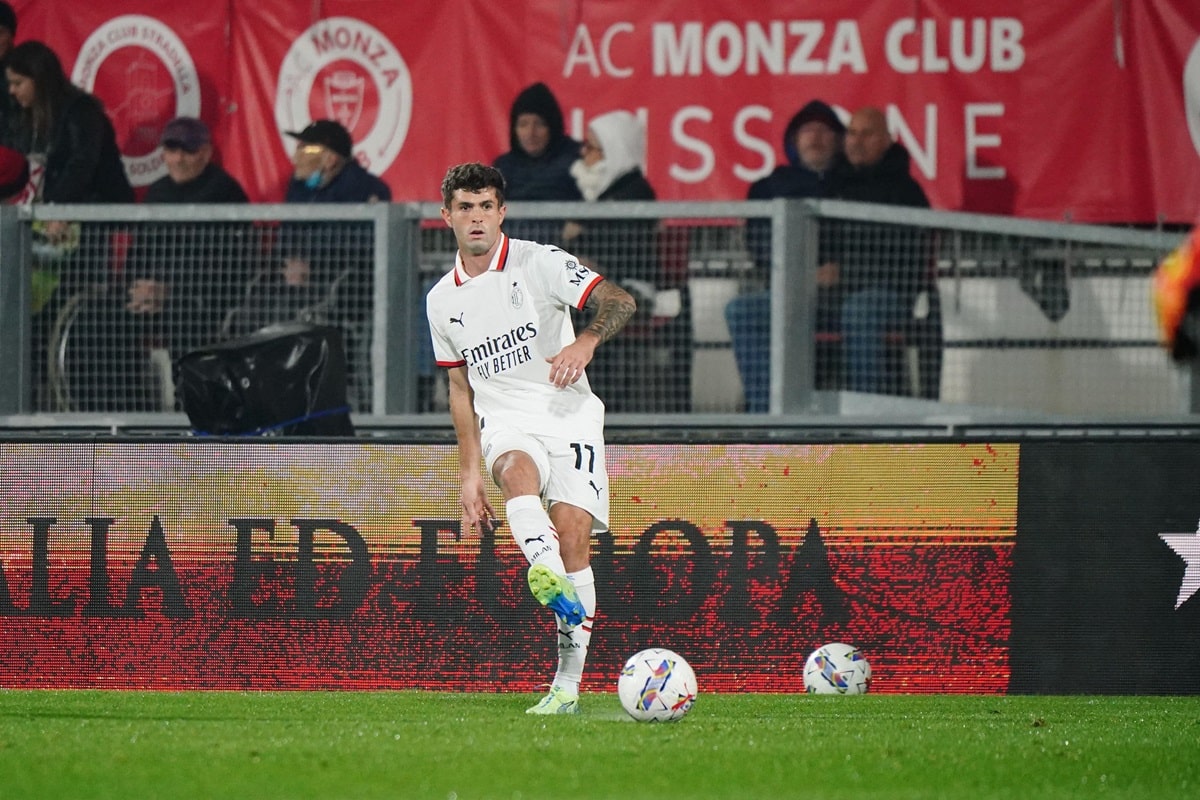 Real Madrid AC Milan Tipp Bild zeigt Christian Pulisic © Luca Rossini/E-Mage / Alamy Stock Photo