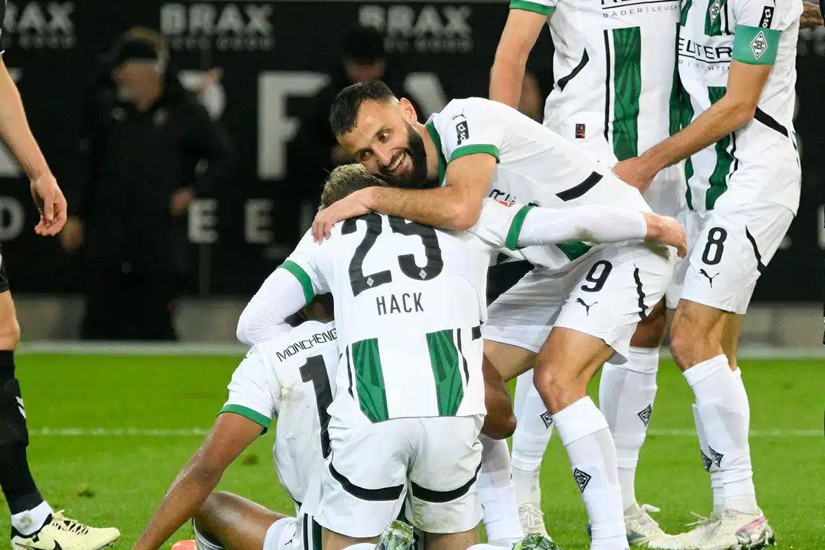 Gladbach St. Pauli Tipp Bild zeigt Jubel von Borussia © speedpix / Alamy Stock Photo