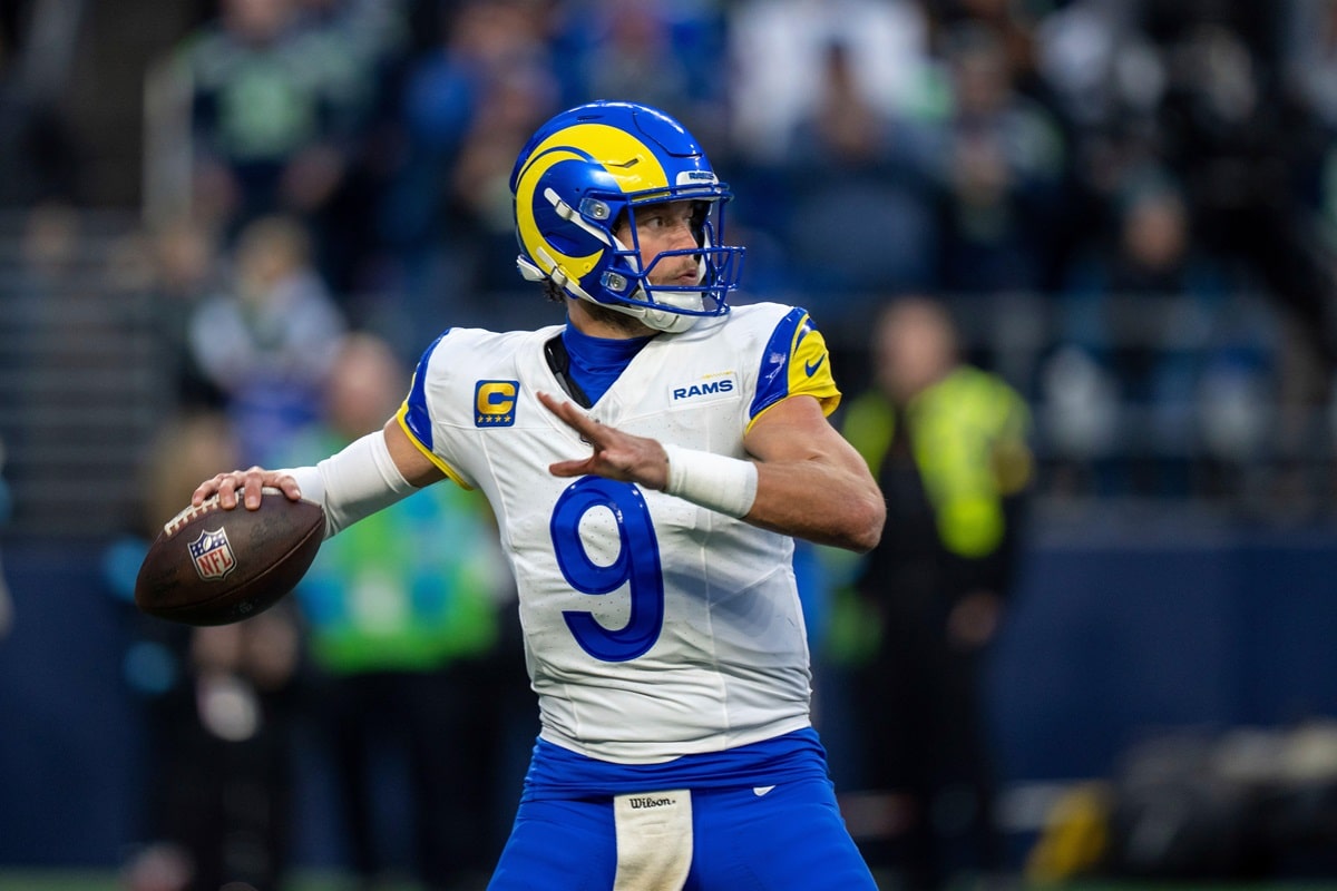 Rams Dolphins Tipp Bild zeigt Matthew Stafford © Associated Press / Alamy Stock Photo