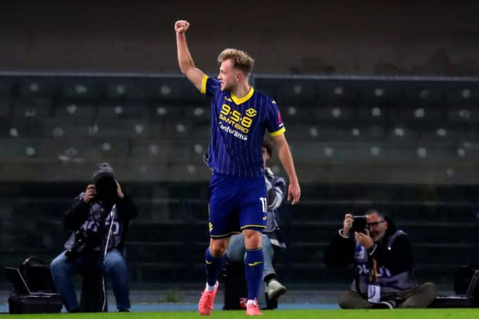 Hellas Verona Inter Mailand Tipp Bild zeigt Casper Tengstedt © Associated Press / Alamy Stock Photo