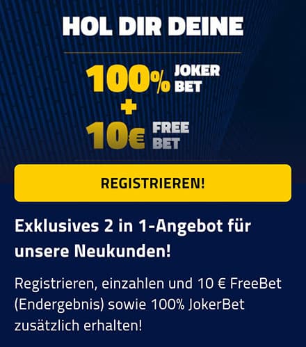 90 Euro Jokerwette plus 10 Euro Freebet Neukundenbonus AdmiralBet