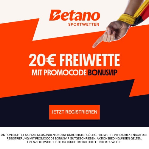 Betano: 20€ Freiwetten