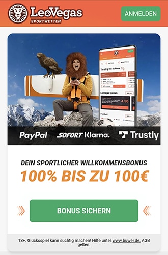 100 Euro Neukundenbonus bei LeoVegas 